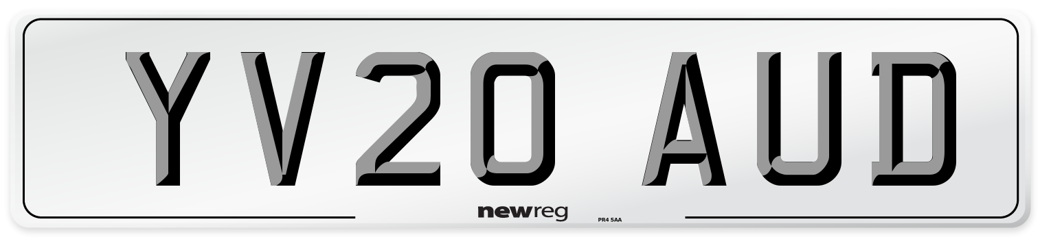 YV20 AUD Number Plate from New Reg